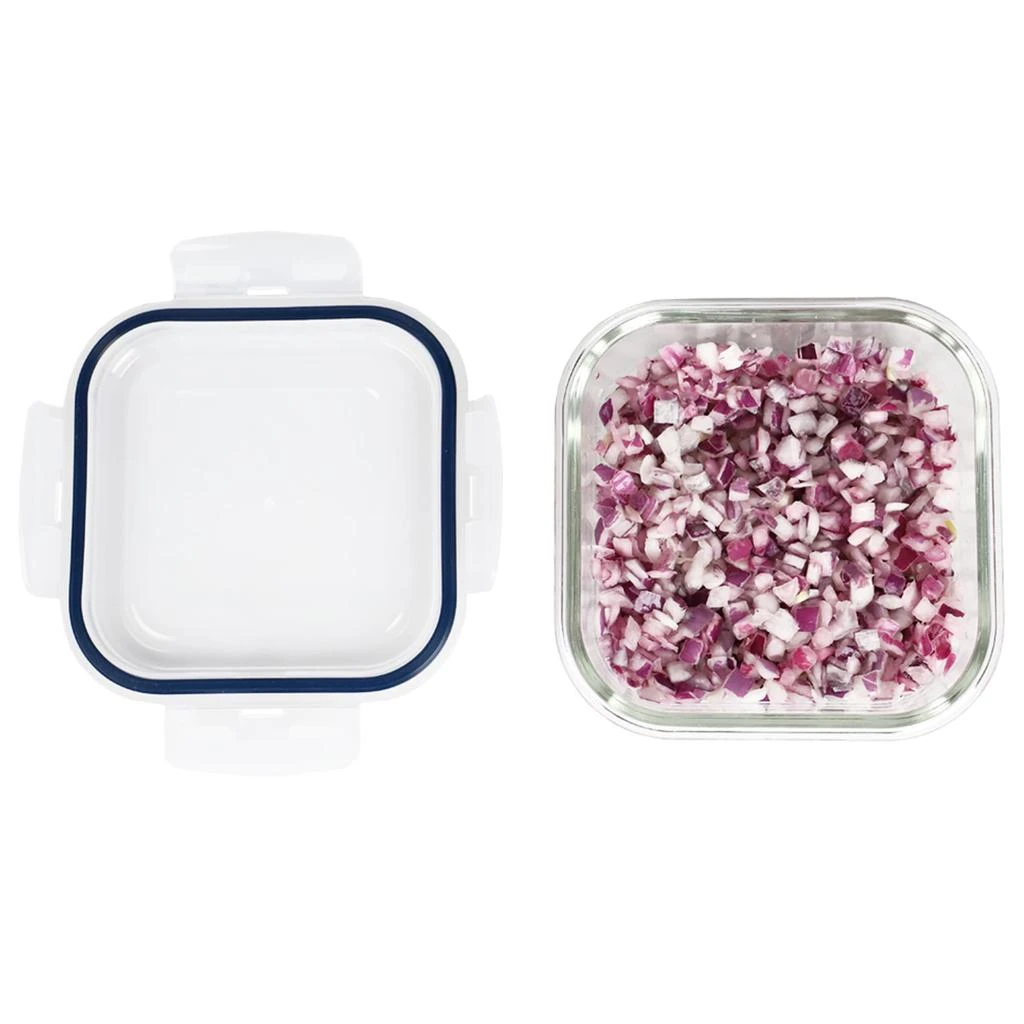 商品Michael Graves Design|Michael Graves Design 40 Ounce High Borosilicate Glass Rectangle Food Storage Container with Indigo Rubber Seal,价格¥135,第5张图片详细描述