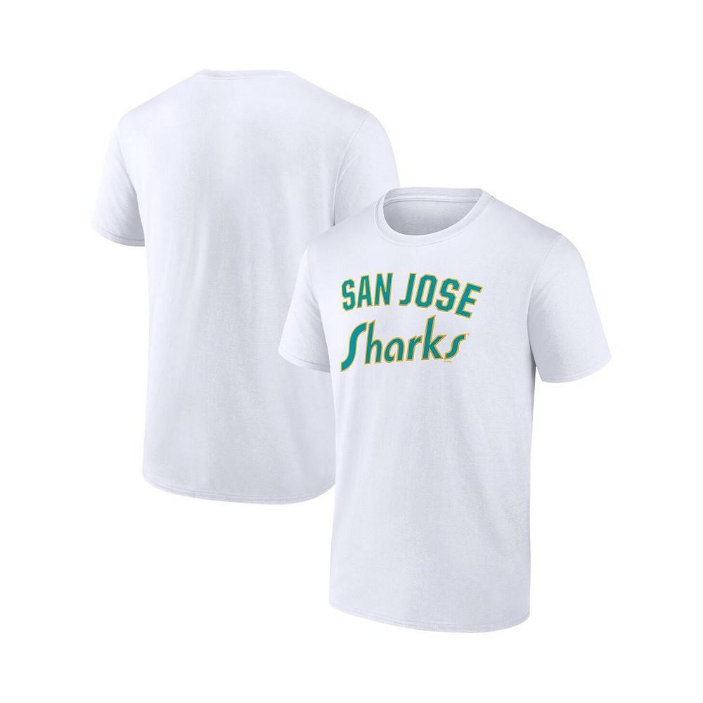 商品Fanatics|Men's Branded White San Jose Sharks Special Edition 2.0 Wordmark T-shirt,价格¥216,第1张图片