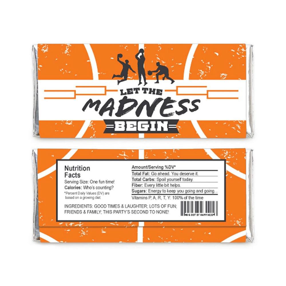 Basketball - Let The Madness Begin - Candy Bar Wrapper College Basketball Party Favors - Set of 24商品第3张图片规格展示