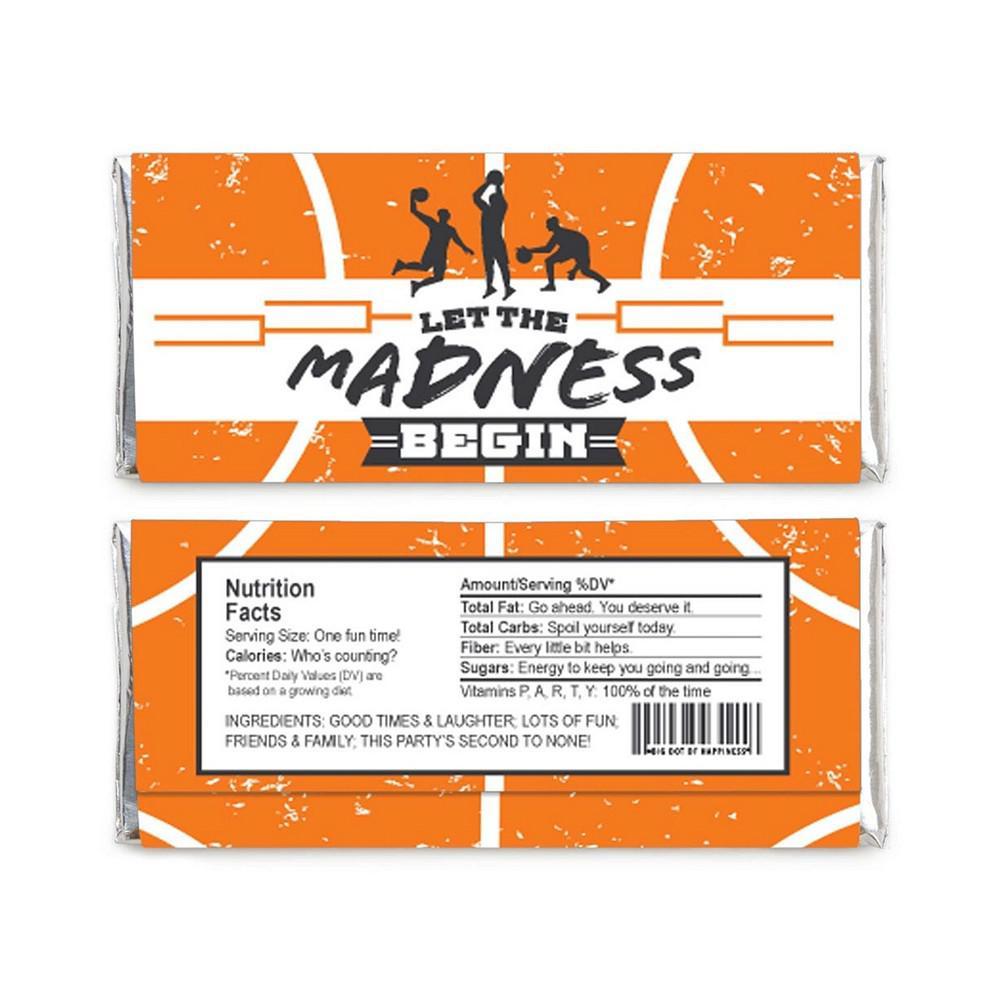 商品Big Dot of Happiness|Basketball - Let The Madness Begin - Candy Bar Wrapper College Basketball Party Favors - Set of 24,价格¥133,第5张图片详细描述