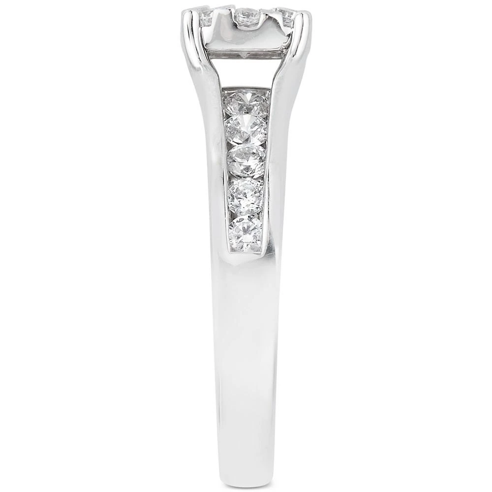 商品Macy's|Diamond Halo Channel-Set Engagement Ring (1 ct. t.w.) in 14k White Gold,价格¥10940,第4张图片详细描述