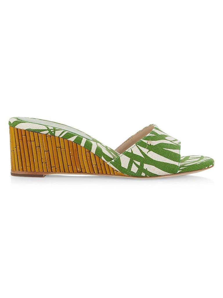 商品Kate Spade|Meena Printed Canvas Wedge Sandals,价格¥492,第1张图片