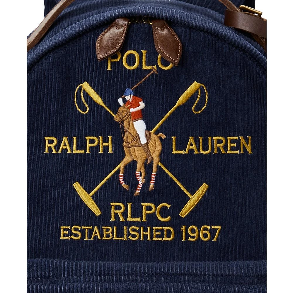 商品Ralph Lauren|Men's Crest Leather-Trim Corduroy Backpack,价格¥1710,第4张图片详细描述