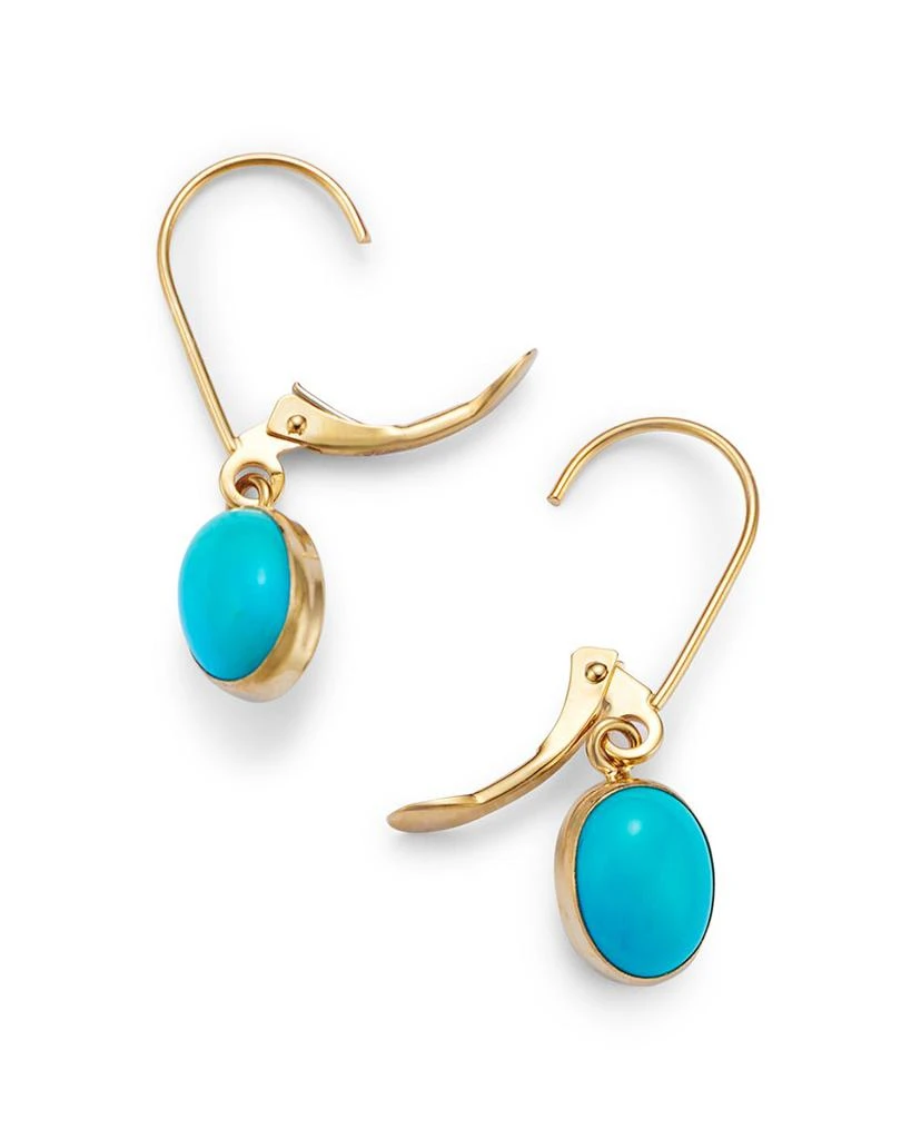 Turquoise Drop Earrings in 14K Yellow Gold 商品