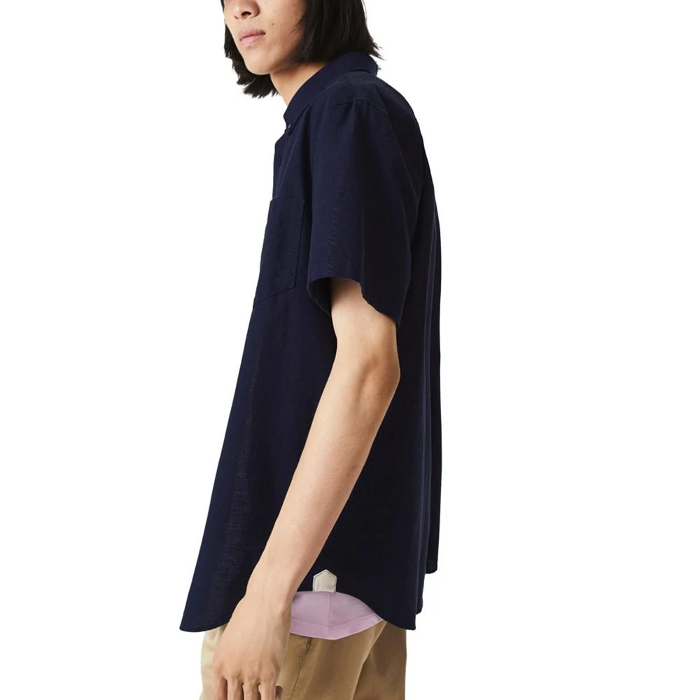 商品Lacoste|Men's Regular-Fit Spread Collar Solid Oxford Shirt,价格¥731,第3张图片详细描述