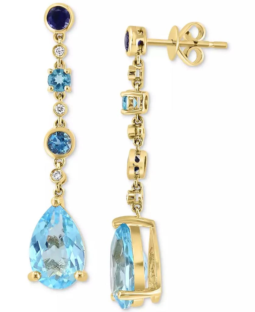 商品Effy|EFFY® Multi-Gemstone (5-5/8 ct. t.w.) & Diamond (1/20 ct. t.w.) Linear Drop Earrings in 14k Gold,价格¥5361,第1张图片