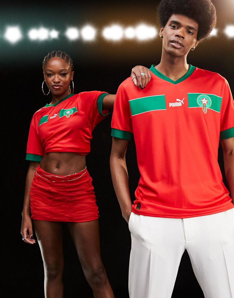 Puma Football Morocco World Cup 2022 unisex home shirt in red商品第1张图片规格展示