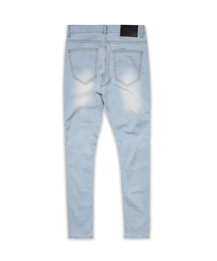 商品Reason Clothing|Theodore Light Wash Moto Jeans,价格¥97,第5张图片详细描述