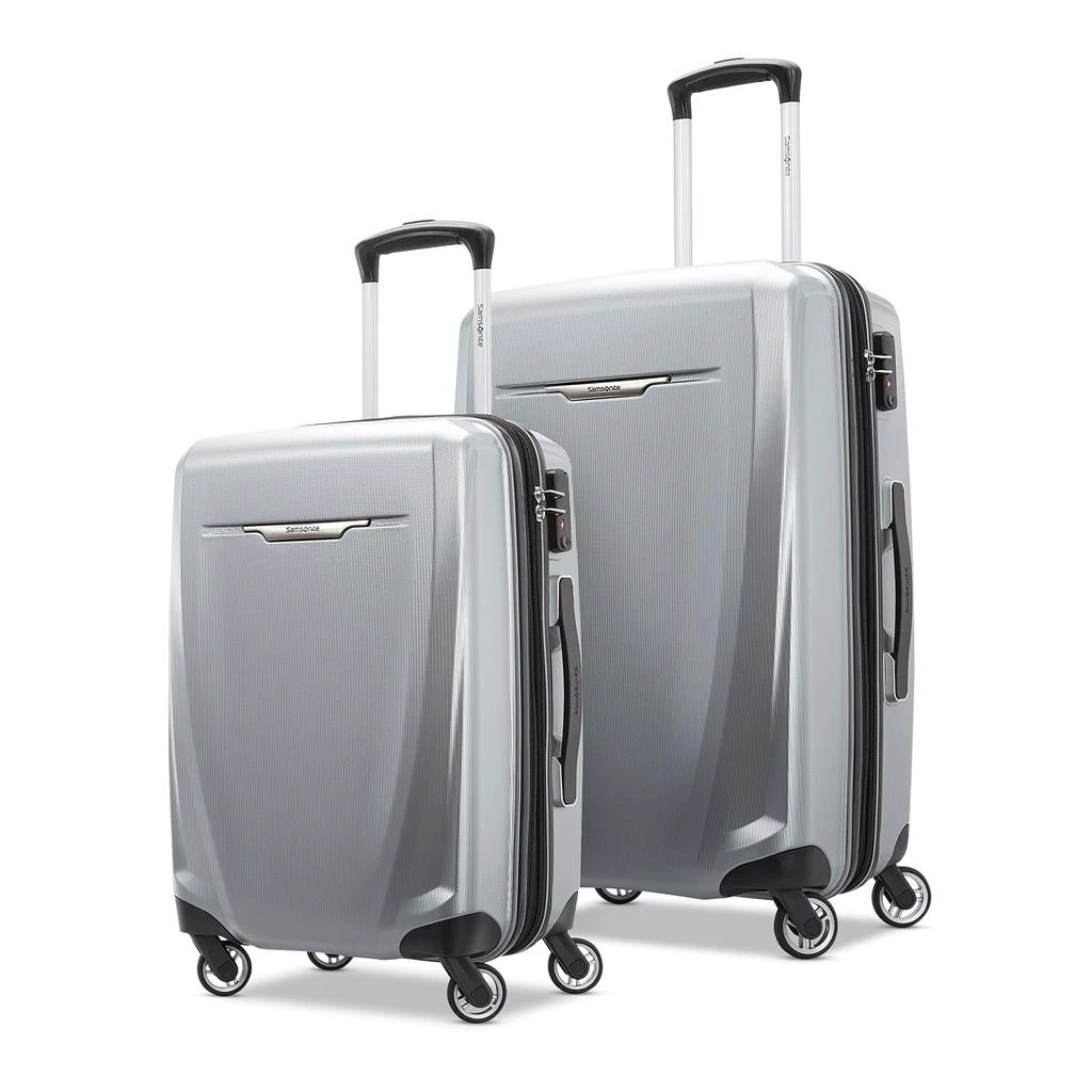 商品Samsonite|Samsonite Winfield 3 DLX Hardside Luggage with Spinners, 2-Piece Set (20/25), Silver,价格¥864,第1张图片