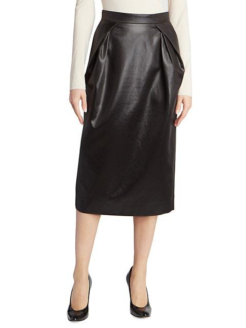 Faux Leather Cocoon Skirt商品第3张图片规格展示