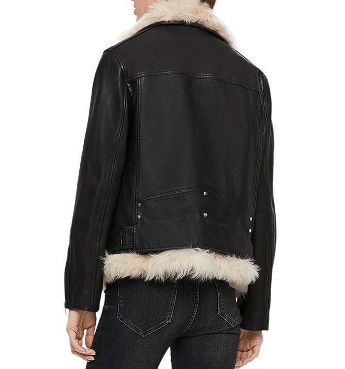 商品ALL SAINTS|Luna Shearling-Vest Leather Biker Jacket,价格¥11455,第4张图片详细描述