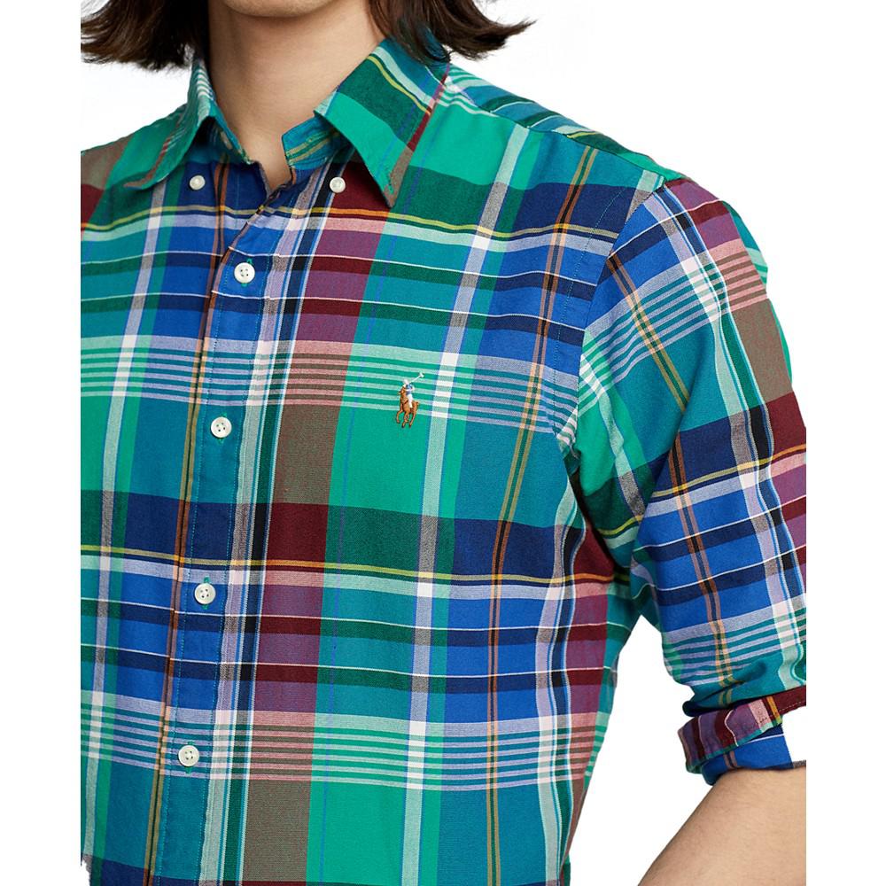 Men's Classic-Fit Plaid Oxford Shirt商品第3张图片规格展示