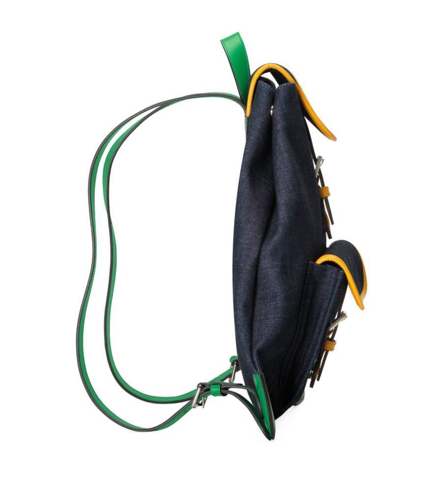 商品Gucci|Denim Leather-Trimmed Backpack,价格¥6759,第4张图片详细描述