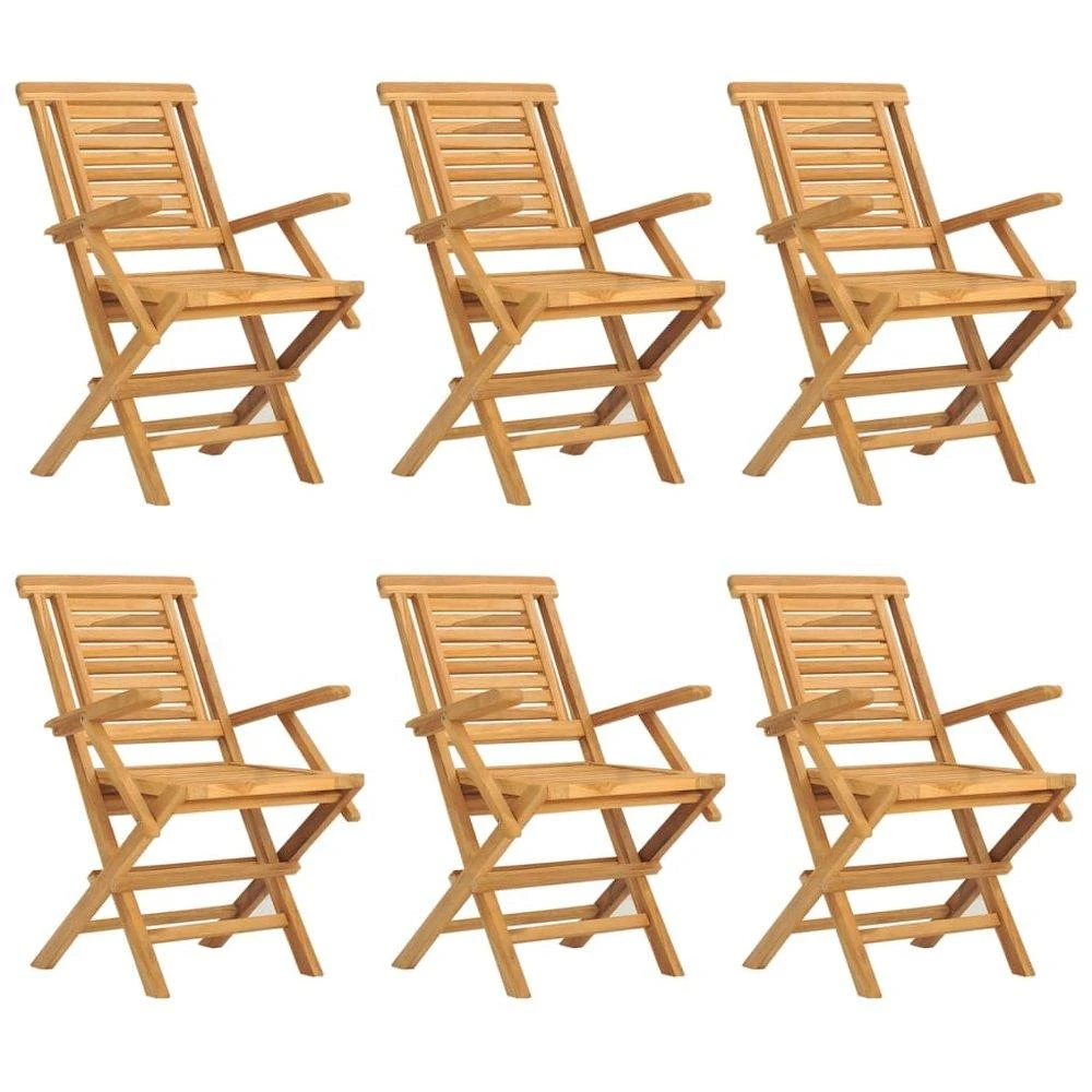 商品vidaXL|Folding Patio Chairs 6 pcs 22"x24.8"x35.4" Solid Wood Teak,价格¥5051,第2张图片详细描述