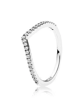 商品PANDORA|Sterling Silver & Cubic Zirconia Shimmering Wish Ring,价格¥337,第1张图片