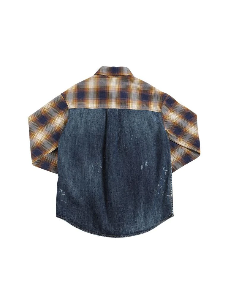 商品DSQUARED2|Check Printed Cotton Denim Shirt,价格¥1176,第3张图片详细描述