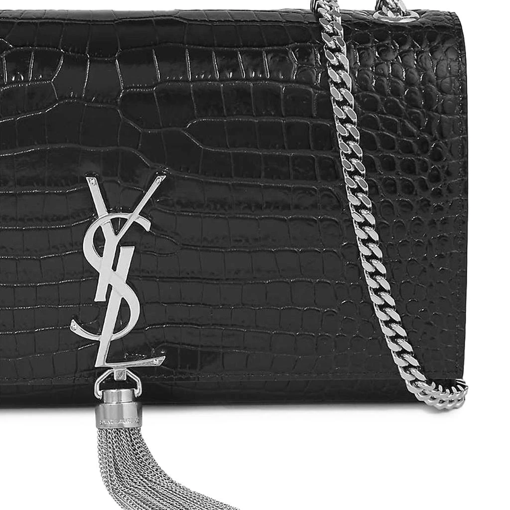 商品Yves Saint Laurent|Saint Laurent Medium Kate Croc Monogram Black Satchel,价格¥15610,第2张图片详细描述