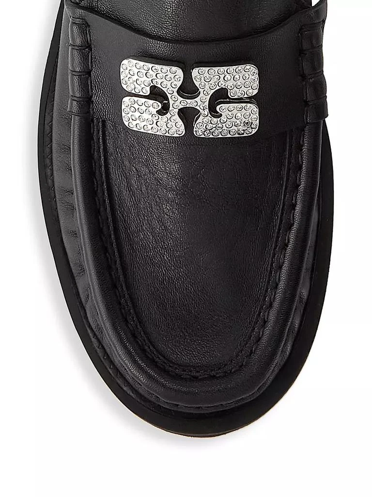 35MM Rhinestone-Embellished Leather Loafers 商品