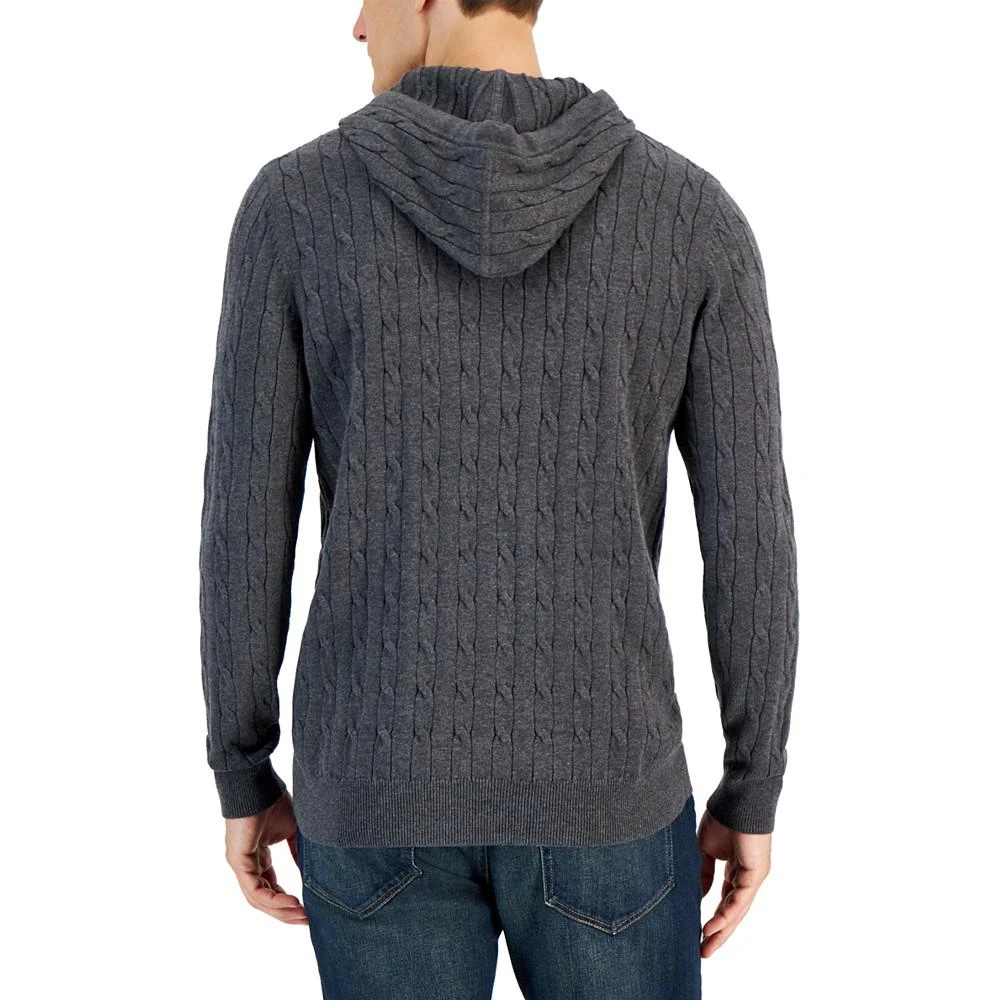 商品Club Room|Men's Elevated Cable Knit Hooded Sweater, Created for Macy's,价格¥554,第2张图片详细描述