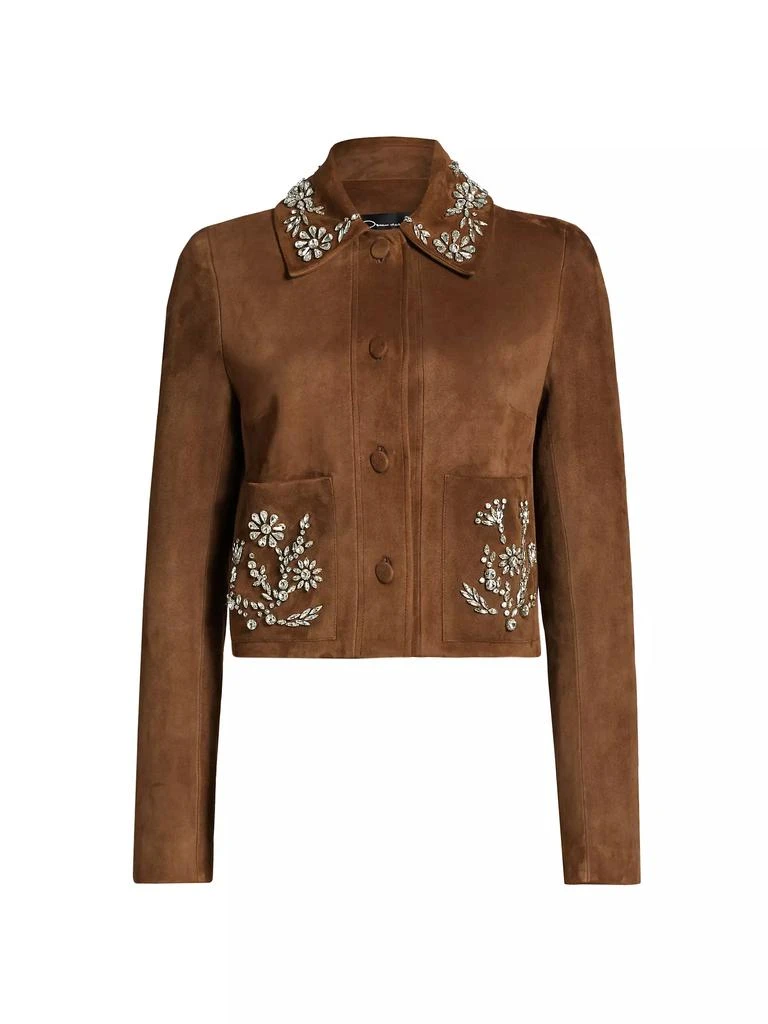 商品Oscar de la Renta|Crystal Embroidered Suede Jacket,价格¥48403,第1张图片