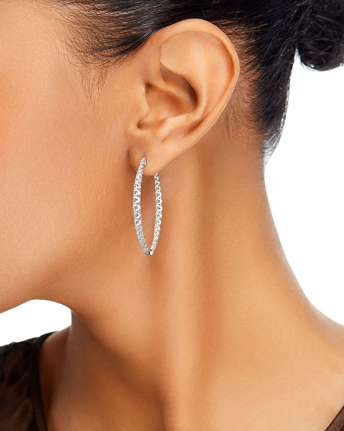 商品Bloomingdale's|Diamond Inside Out Medium Hoop Earrings in 14K White Gold, 3.0 tcw,价格¥25796,第2张图片详细描述