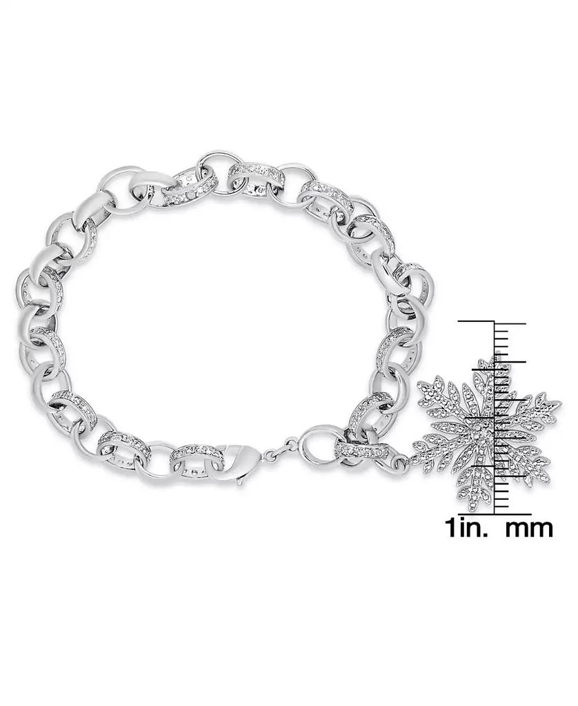 商品Macy's|Diamond Accent Snowflake Charm Bracelet in Silver Plate,价格¥268,第2张图片详细描述