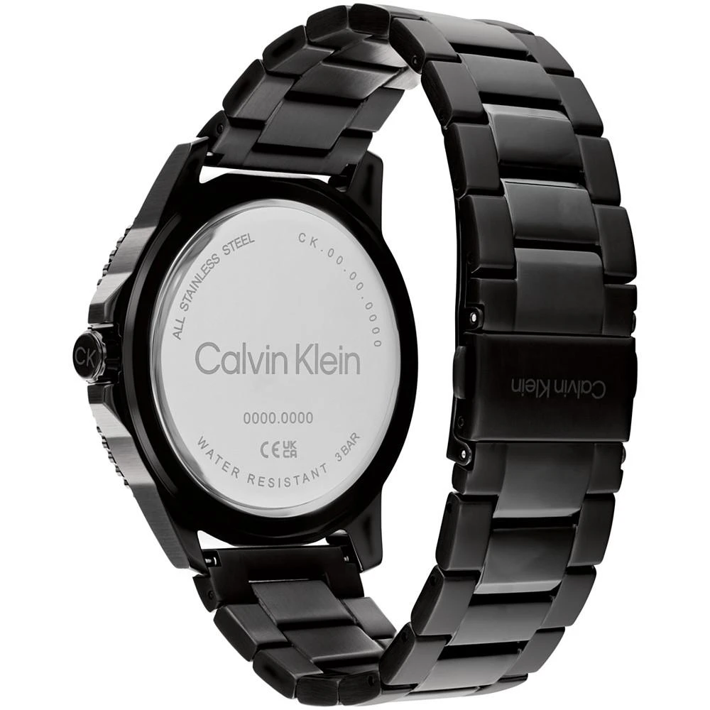 商品Calvin Klein|Men's Three Hand Black Stainless Steel Bracelet Watch 44mm,价格¥1431,第3张图片详细描述