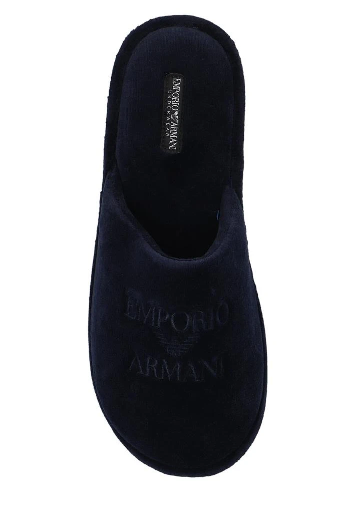 商品Emporio Armani|Emporio Armani Logo Embroidered Slides,价格¥424,第4张图片详细描述