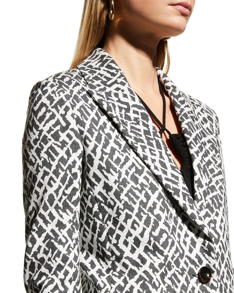 商品ROSETTA GETTY|Crosshatch-Print Peak Lapel Jacket,价格¥2849,第5张图片详细描述