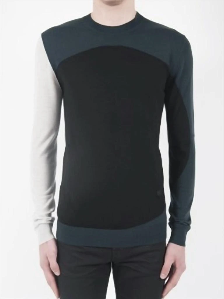 商品Alexander McQueen|Mcq Mens Colourblock Crew Neck In Black,价格¥1696,第1张图片