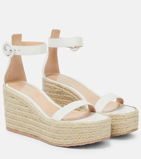 商品Gianvito Rossi|Portofino leather espadrille wedges,价格¥4634,第1张图片