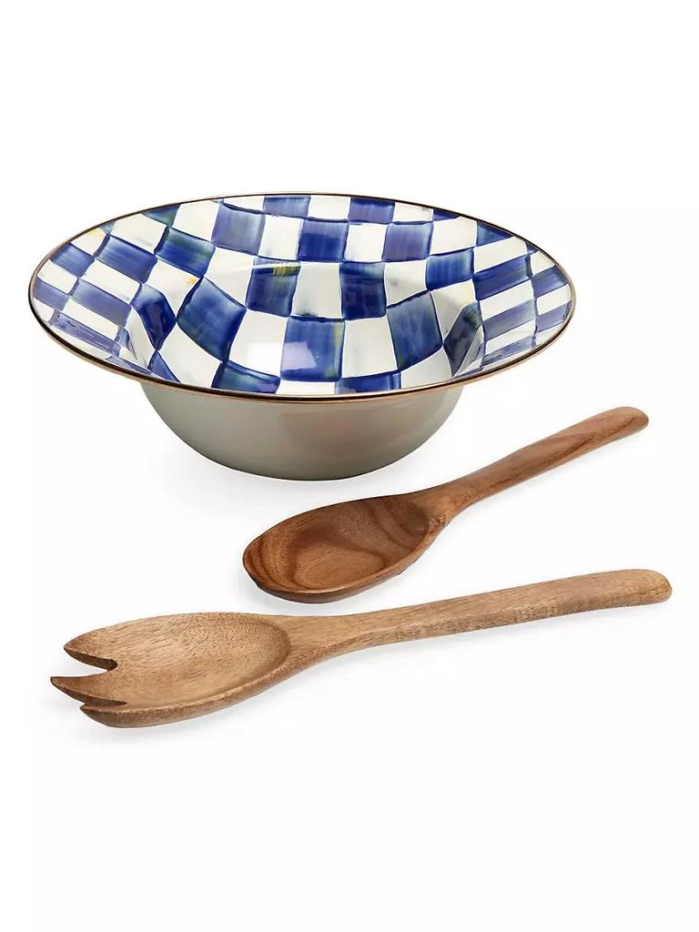 商品MacKenzie-Childs|Royal Check Enamel 3-Piece Salad Serving Set,价格¥657,第2张图片详细描述
