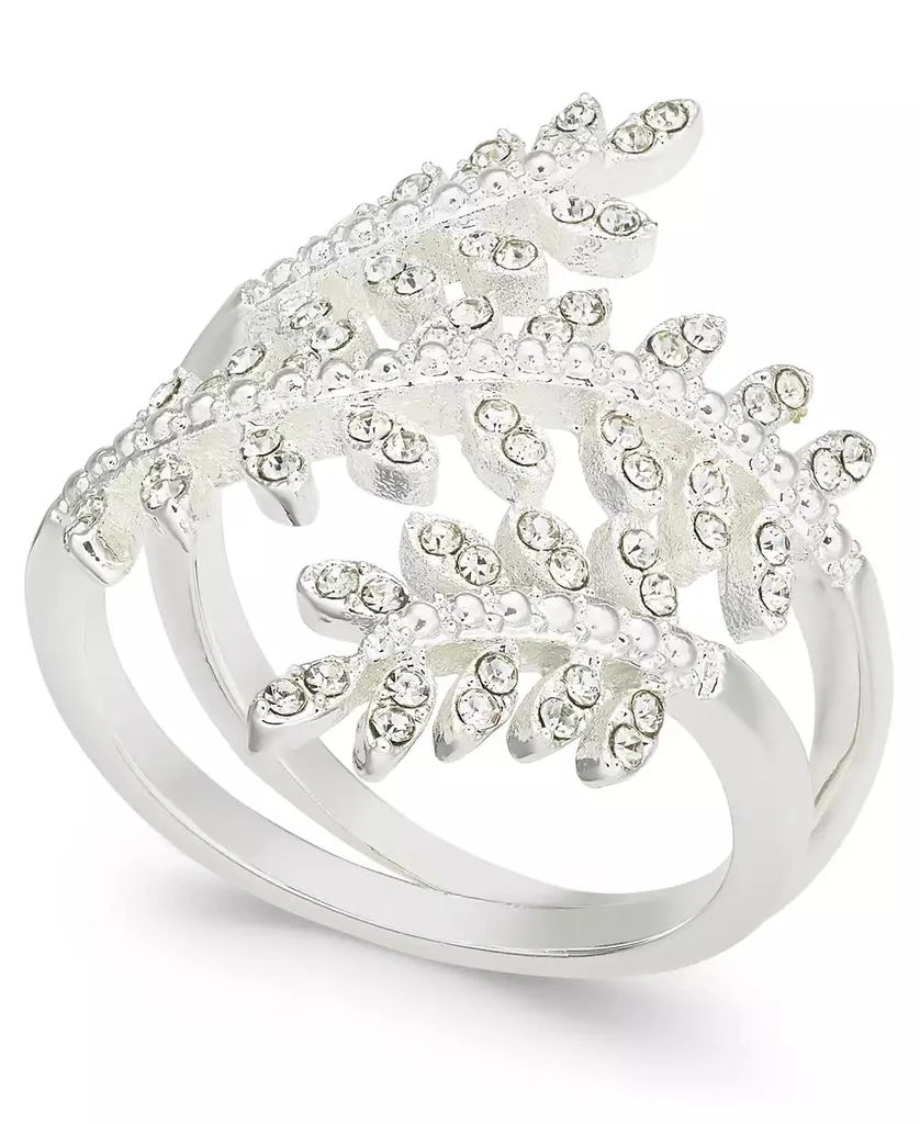 商品Charter Club|Fine Silver Plate Crystal Leaf Wrap Ring, Created for Macy's,价格¥105,第1张图片