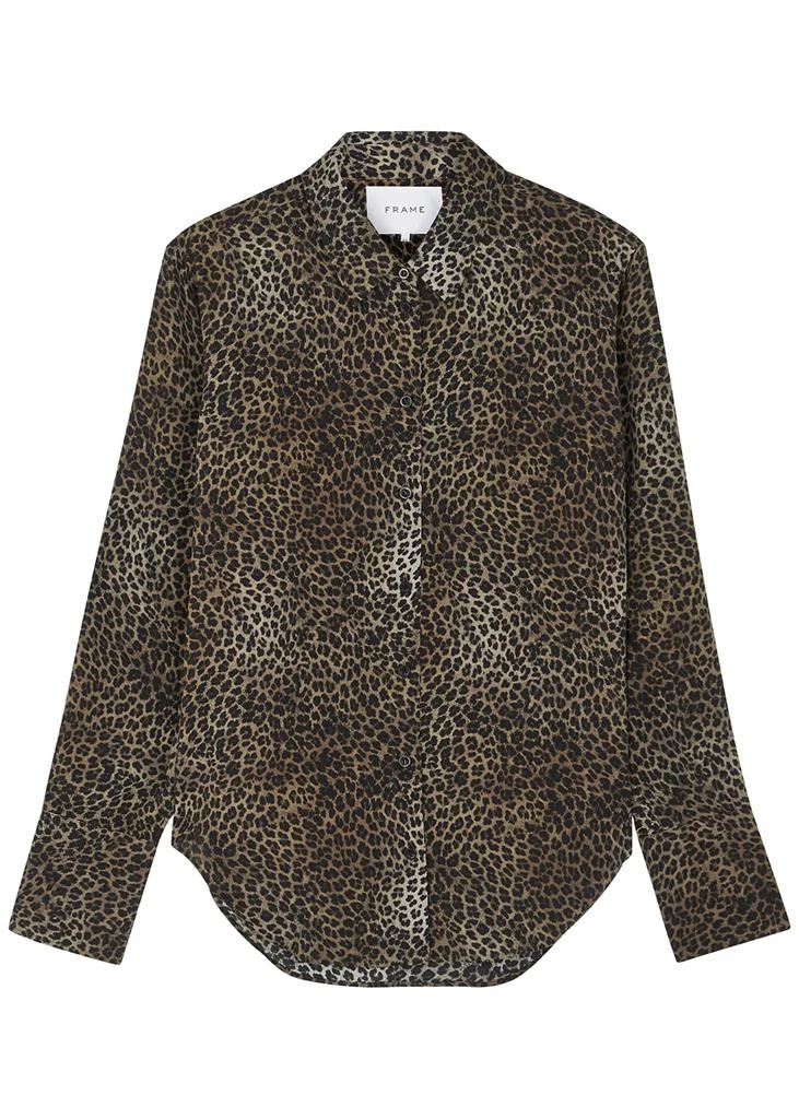 商品FRAME|The Standard leopard-print silk crepe de chine shirt,价格¥2183,第1张图片