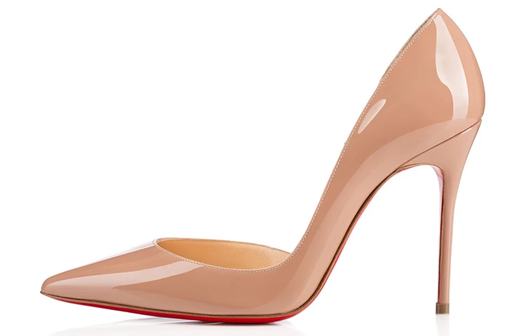 商品[国内直发] Christian Louboutin|CL路铂廷 Iriza 套脚尖头 细跟 高跟鞋10cm 女款 裸色,价格¥8239,第1张图片