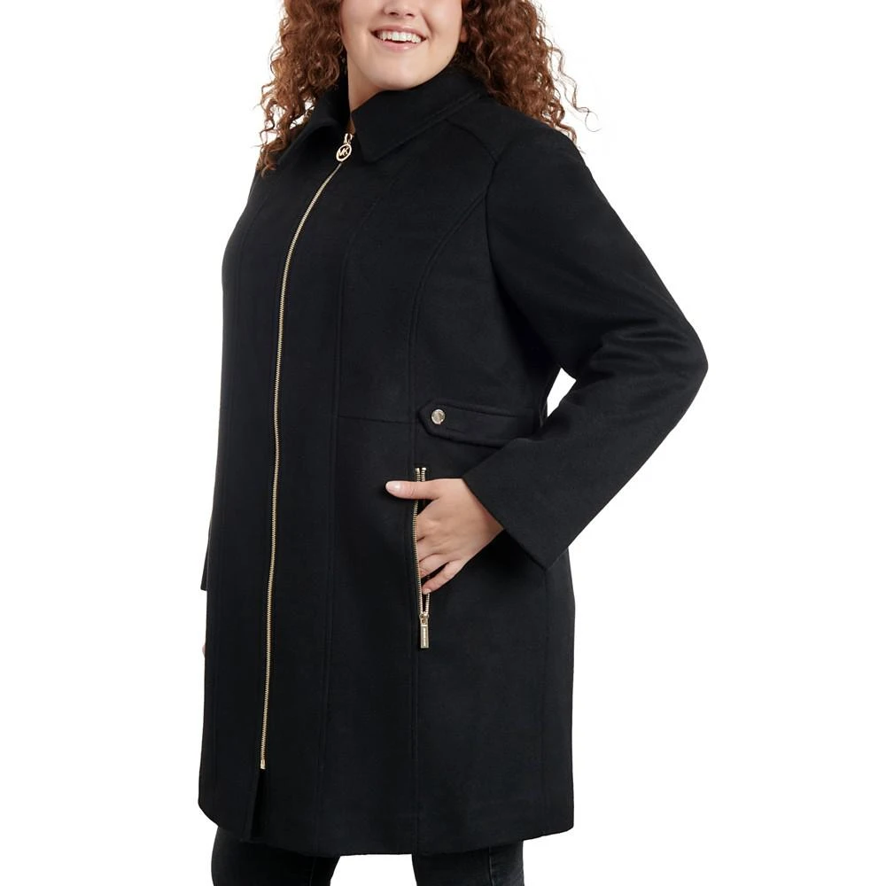 商品Michael Kors|Women's Plus Size Club-Collar Zip-Front Coat,价格¥1571,第3张图片详细描述