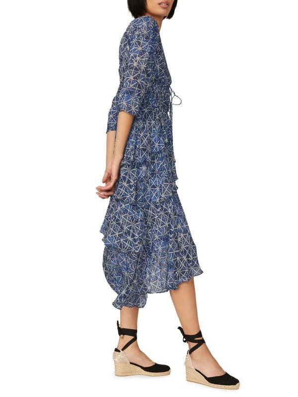 商品Maje|Rufflani Geometric Tiered Midi Dress,价格¥794,第3张图片详细描述