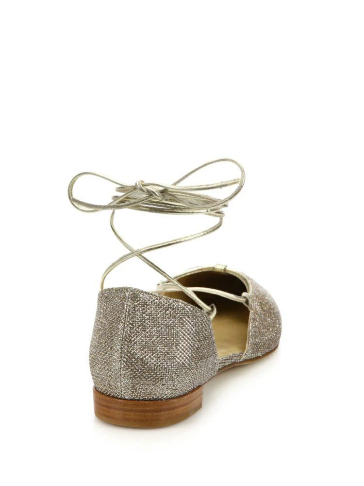 商品Stuart Weitzman|Gilligan Glitter Lace-Up Flats,价格¥3130,第2张图片详细描述