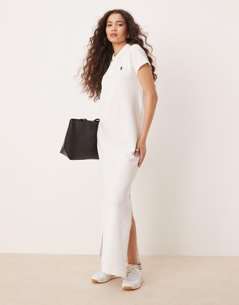 Ralph Lauren Polo Ralph Lauren maxi polo t-shirt dress in white with side split - Free Shipping - BeyondStyle Ralph Lauren Polo Ralph Lauren maxi polo t-shirt dress in white with side split - Free Shipping - BeyondStyle