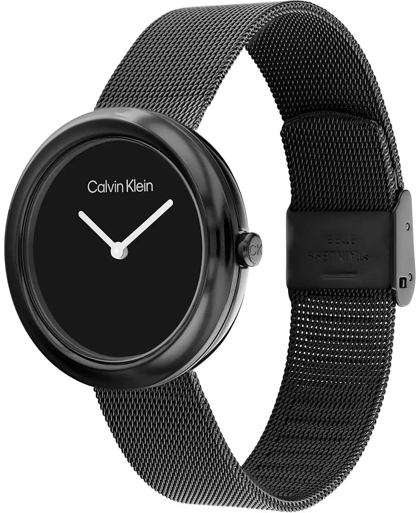 商品Calvin Klein|Black Stainless Steel Mesh Bracelet Watch 34mm,价格¥723,第2张图片详细描述