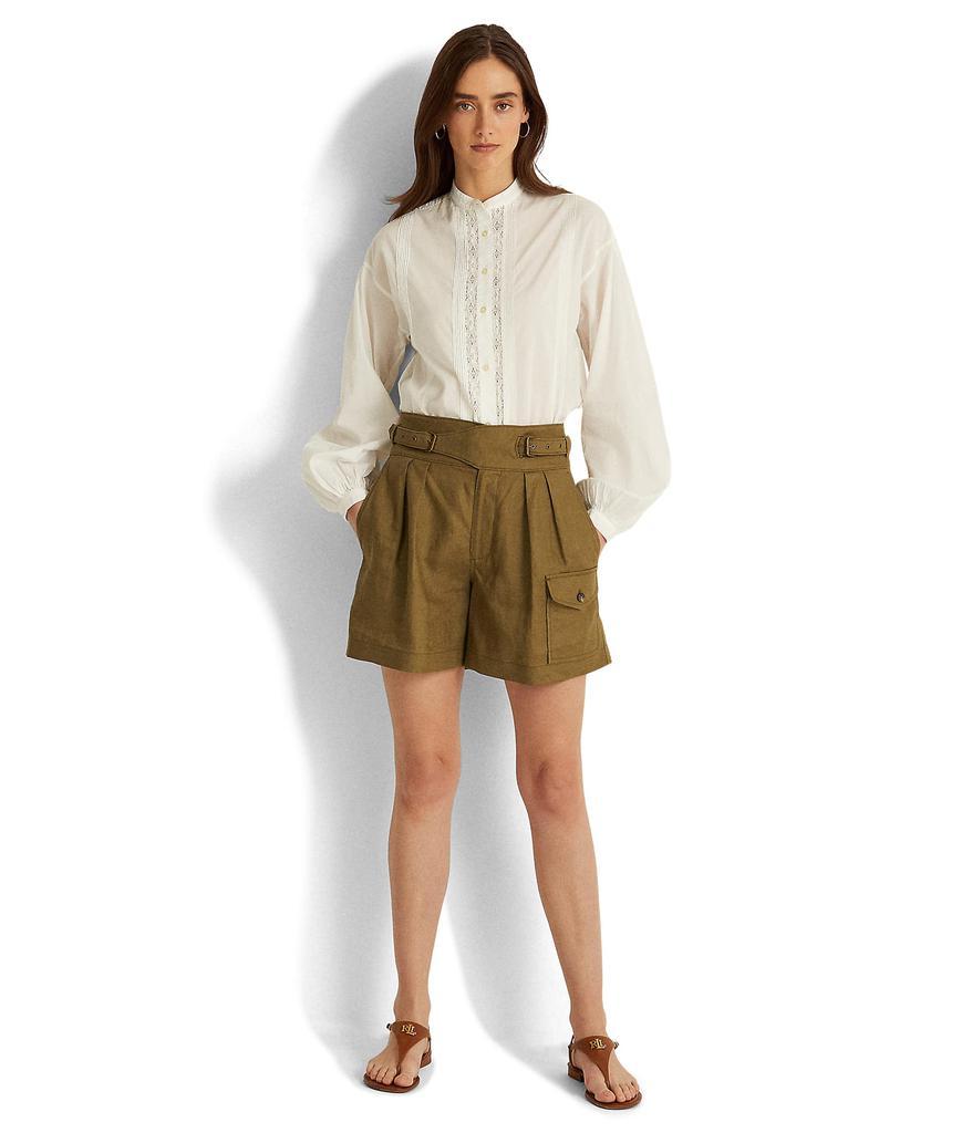 商品Ralph Lauren|Pleated Linen Shorts,价格¥552,第6张图片详细描述