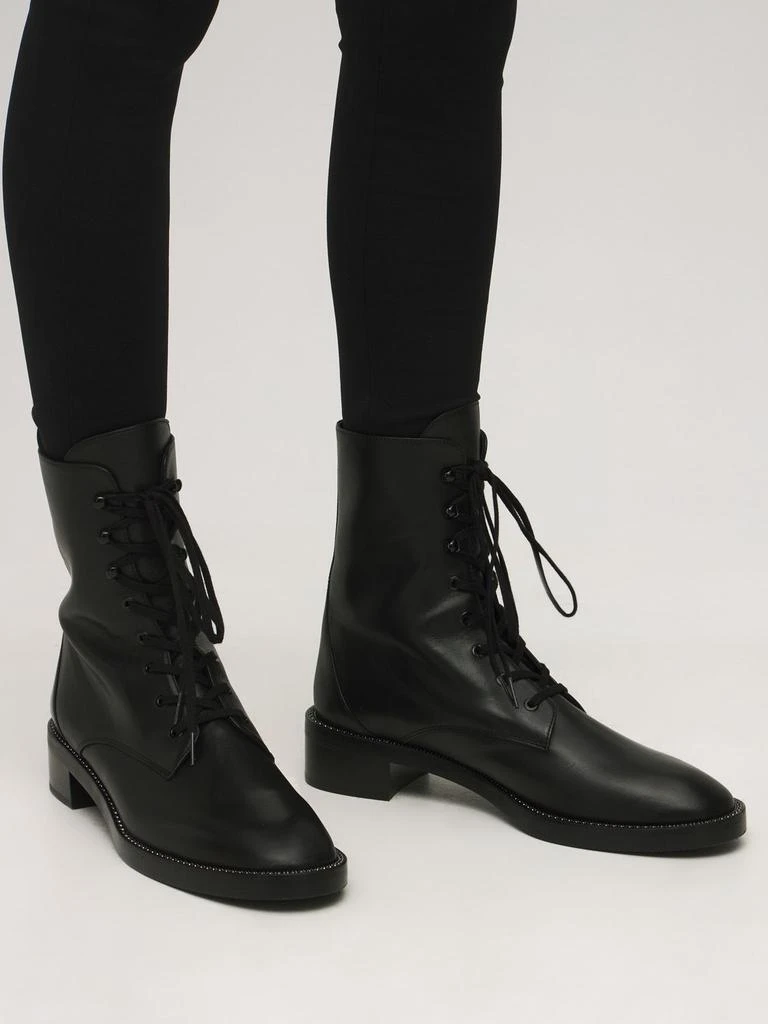 商品Stuart Weitzman|35mm Sondra Shine Leather Ankle Boots,价格¥3469,第3张图片详细描述
