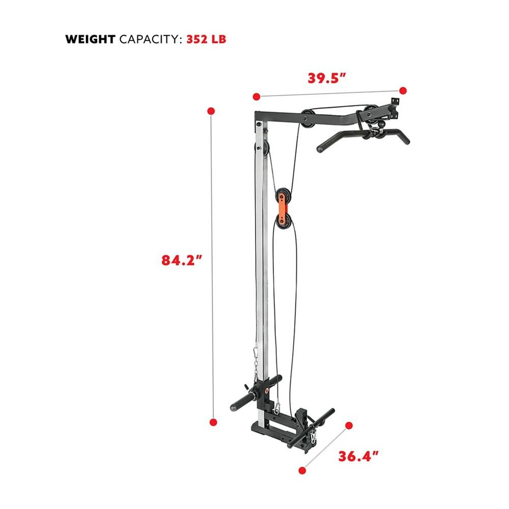 商品Sunny Health & Fitness|Lat Pull Down Attachment Pulley System for Power Racks - SF-XF9927,价格¥3229,第5张图片详细描述