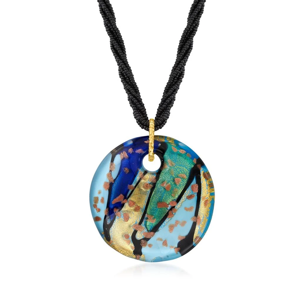 商品Ross-Simons|Italian Murano Glass Pendant Necklace With 18kt Gold Over Sterling,价格¥1025,第1张图片