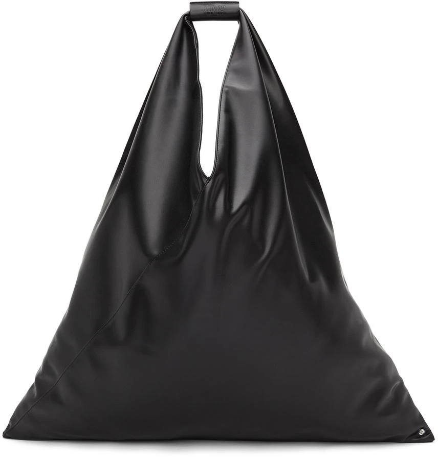 商品MAISON MARGIELA|SSENSE Exclusive Black XXL Faux-Leather Triangle Tote,价格¥3382,第1张图片