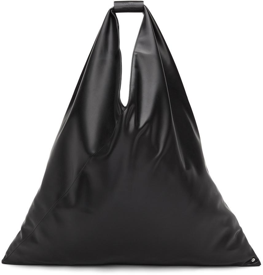 商品MAISON MARGIELA|SSENSE Exclusive Black XXL Faux-Leather Triangle Tote,价格¥2984,第1张图片