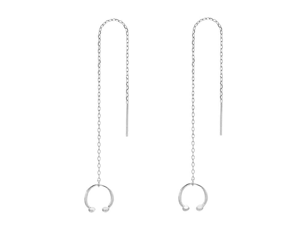 商品Sterling Forever|Sterling Silver Simple Ear Cuff with Threader Earrings,价格¥528,第1张图片