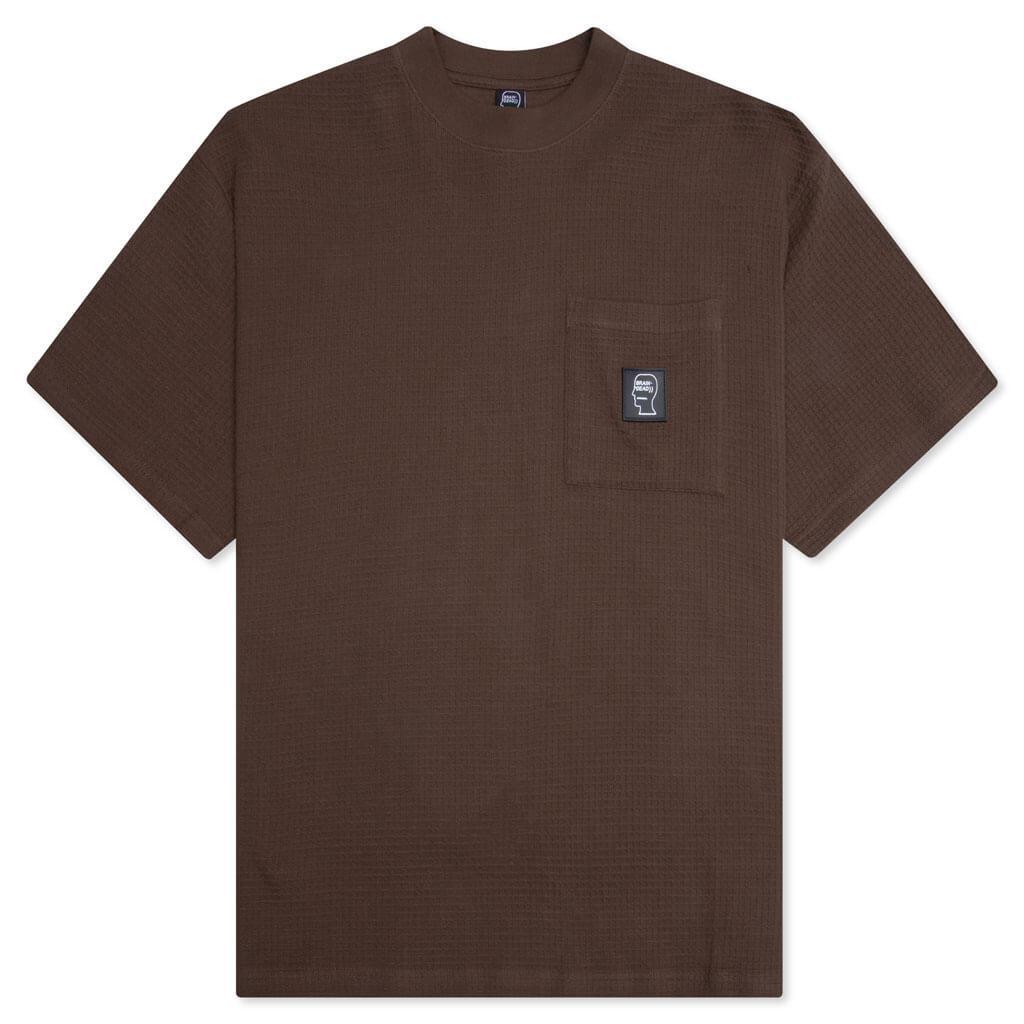商品Brain Dead|Brain Dead Mini Waffle Mock Neck T-Shirt - Brown,价格¥384,第1张图片