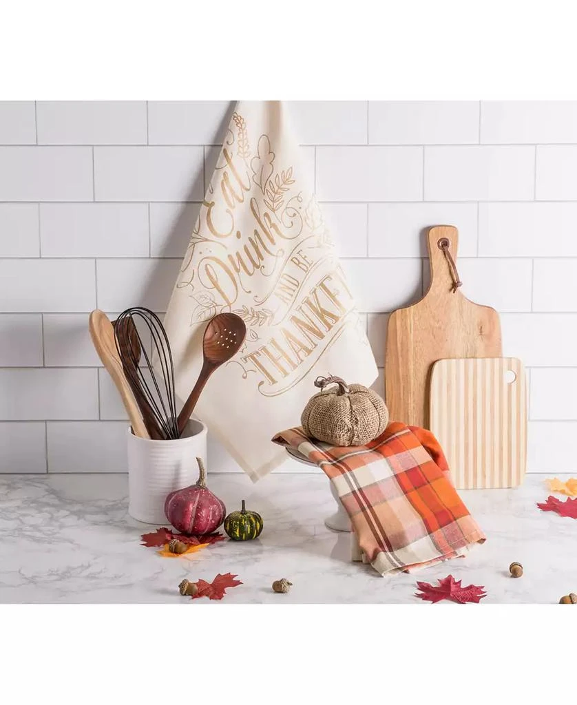 Assorted Check Fall Be Thankful Printed Dishtowel Set 商品