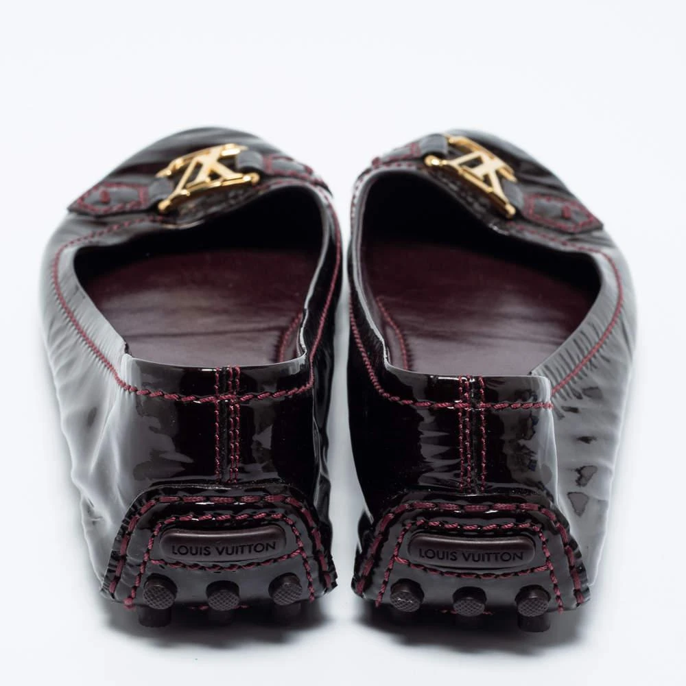 商品[二手商品] Louis Vuitton|Louis Vuitton Burgundy Patent Leather Oxford Slip On Loafers Size 38,价格¥1129,第5张图片详细描�述